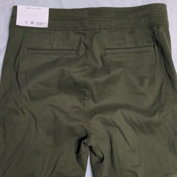 Loft High Waist Leggings Army Green NWT Size 12/31 - Picture 5 of 7